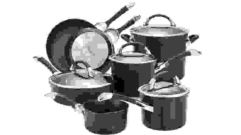 The Circulon Symmetry Hard Anodized Nonstick 11-Piece Cookware Set.