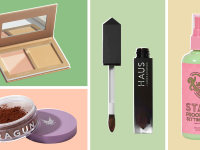 A variety of skincare and makeup products from various gender-inclusive brands.