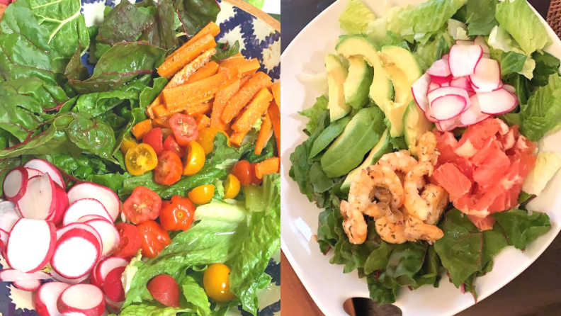 Two salads I made with vegetables from Imperfect Foods.